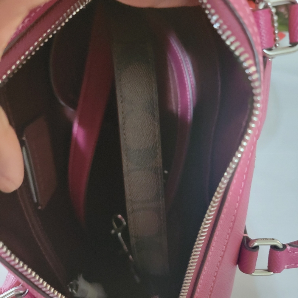 NWT Coach Rowan cranberry pink satchel - Picture 6 of 6
